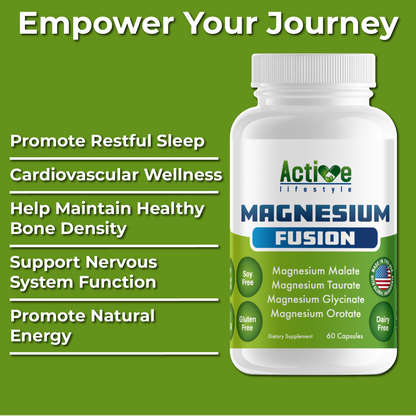 Magnesium Fusion | 4 in 1 blend of Glycinate, Malate, Taurate, Orotate | Sleep, Joints, Heart, Energy